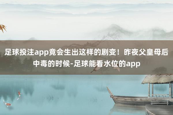 足球投注app竟会生出这样的剧变！昨夜父皇母后中毒的时候-足球能看水位的app