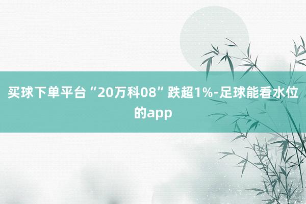 买球下单平台“20万科08”跌超1%-足球能看水位的app
