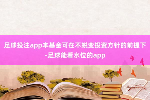 足球投注app本基金可在不蜕变投资方针的前提下-足球能看水位的app
