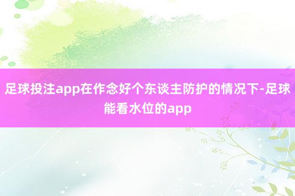 足球投注app在作念好个东谈主防护的情况下-足球能看水位的app
