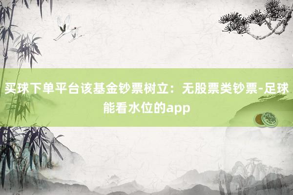 买球下单平台该基金钞票树立：无股票类钞票-足球能看水位的app
