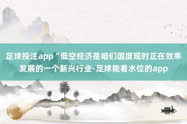 足球投注app“低空经济是咱们国度现时正在效率发展的一个新兴行业-足球能看水位的app
