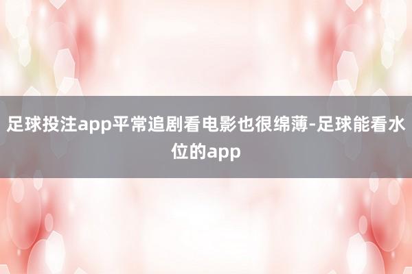 足球投注app平常追剧看电影也很绵薄-足球能看水位的app