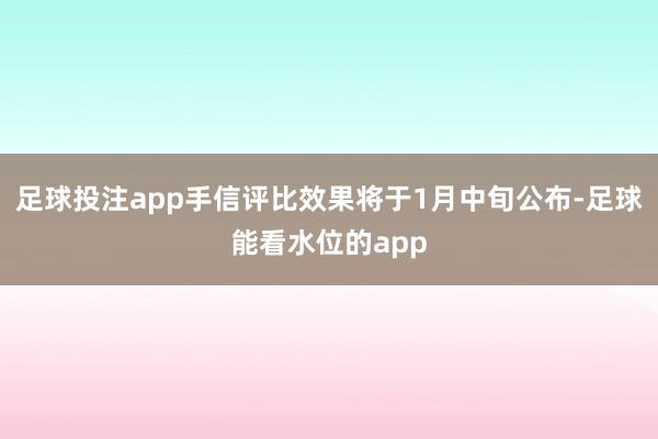 足球投注app手信评比效果将于1月中旬公布-足球能看水位的app