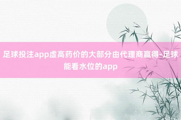 足球投注app虚高药价的大部分由代理商赢得-足球能看水位的app
