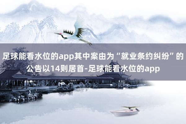 足球能看水位的app其中案由为“就业条约纠纷”的公告以14则居首-足球能看水位的app