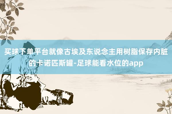 买球下单平台就像古埃及东说念主用树脂保存内脏的卡诺匹斯罐-足球能看水位的app