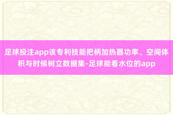 足球投注app该专利技能把柄加热器功率、空间体积与时候树立数据集-足球能看水位的app