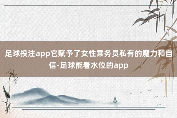 足球投注app它赋予了女性乘务员私有的魔力和自信-足球能看水位的app