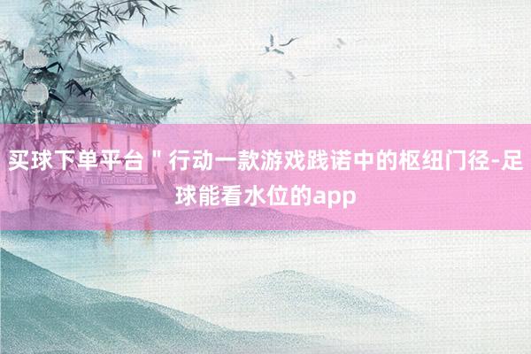 买球下单平台＂行动一款游戏践诺中的枢纽门径-足球能看水位的app