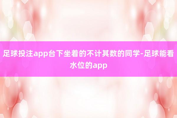 足球投注app台下坐着的不计其数的同学-足球能看水位的app