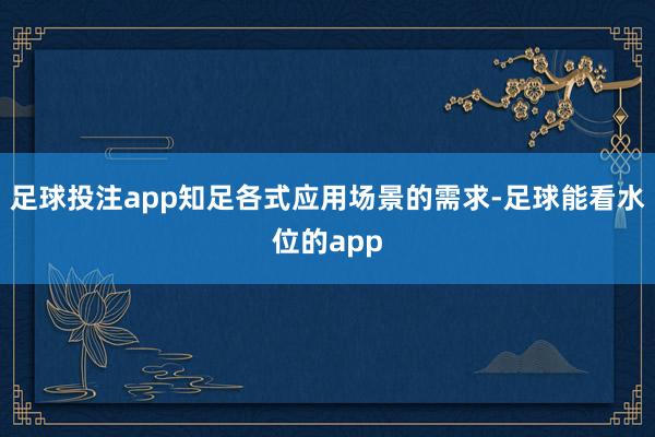 足球投注app知足各式应用场景的需求-足球能看水位的app
