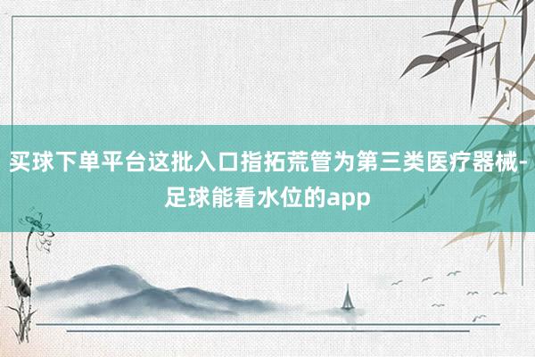 买球下单平台这批入口指拓荒管为第三类医疗器械-足球能看水位的app