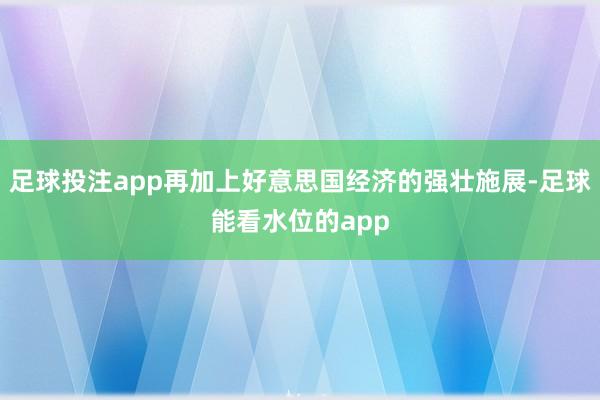 足球投注app再加上好意思国经济的强壮施展-足球能看水位的app