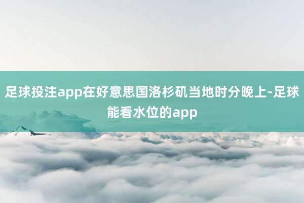 足球投注app在好意思国洛杉矶当地时分晚上-足球能看水位的app