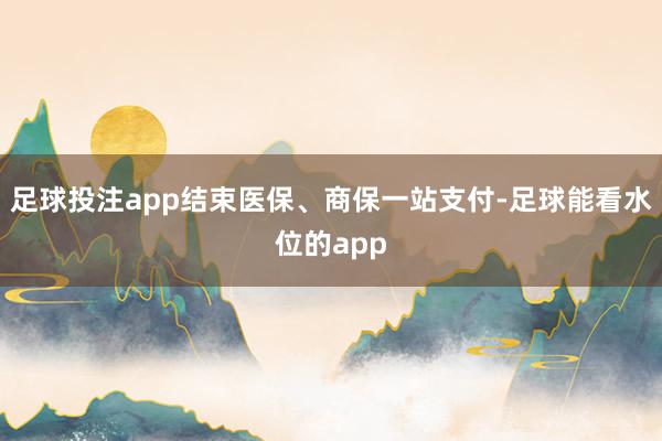 足球投注app结束医保、商保一站支付-足球能看水位的app