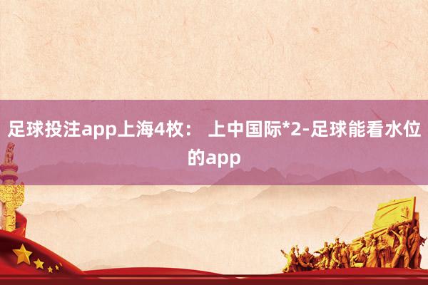 足球投注app上海4枚： 上中国际*2-足球能看水位的app
