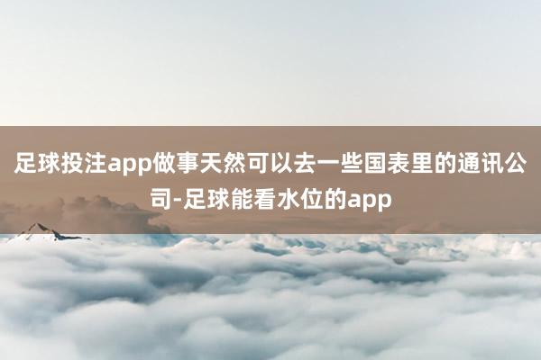 足球投注app做事天然可以去一些国表里的通讯公司-足球能看水位的app