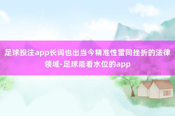 足球投注app长词也出当今精准性雷同挫折的法律领域-足球能看水位的app