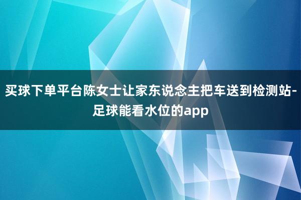 买球下单平台陈女士让家东说念主把车送到检测站-足球能看水位的app