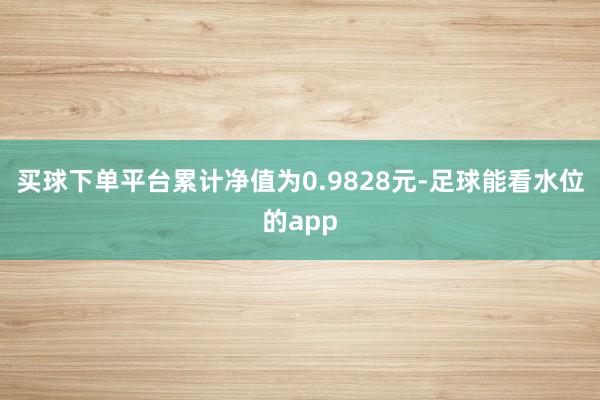买球下单平台累计净值为0.9828元-足球能看水位的app