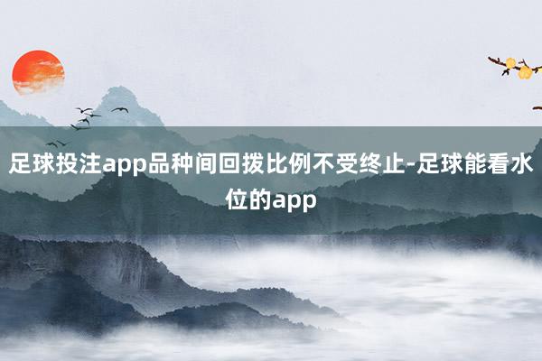 足球投注app品种间回拨比例不受终止-足球能看水位的app