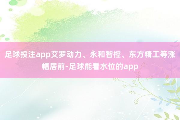 足球投注app艾罗动力、永和智控、东方精工等涨幅居前-足球能看水位的app