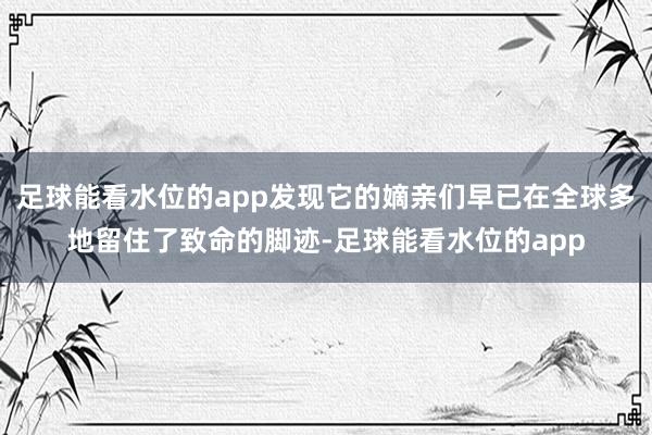 足球能看水位的app发现它的嫡亲们早已在全球多地留住了致命的脚迹-足球能看水位的app