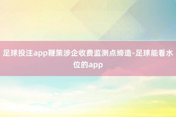 足球投注app鞭策涉企收费监测点缔造-足球能看水位的app
