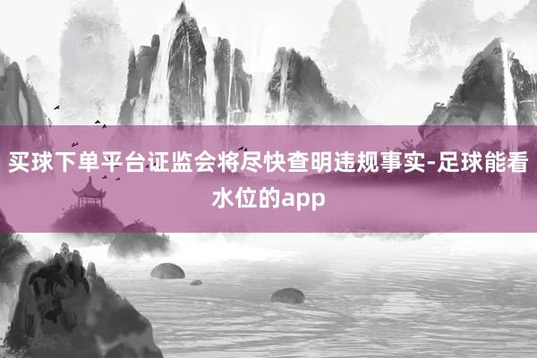 买球下单平台证监会将尽快查明违规事实-足球能看水位的app