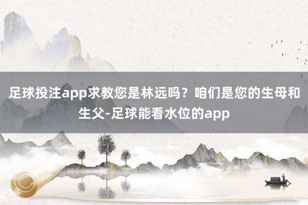足球投注app求教您是林远吗？咱们是您的生母和生父-足球能看水位的app