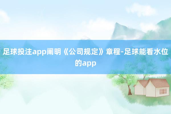 足球投注app阐明《公司规定》章程-足球能看水位的app