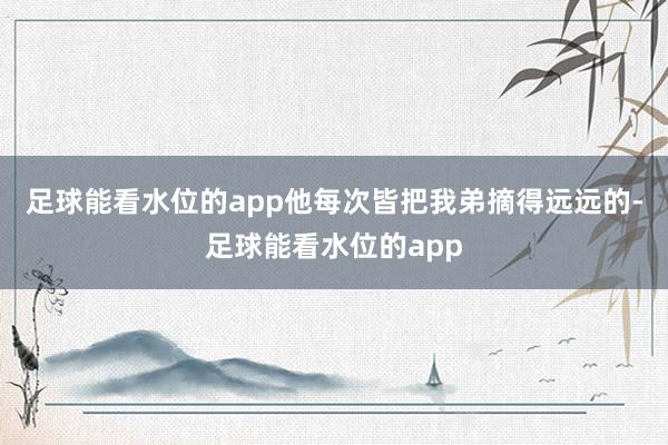 足球能看水位的app他每次皆把我弟摘得远远的-足球能看水位的app