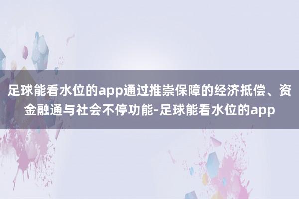 足球能看水位的app通过推崇保障的经济抵偿、资金融通与社会不停功能-足球能看水位的app