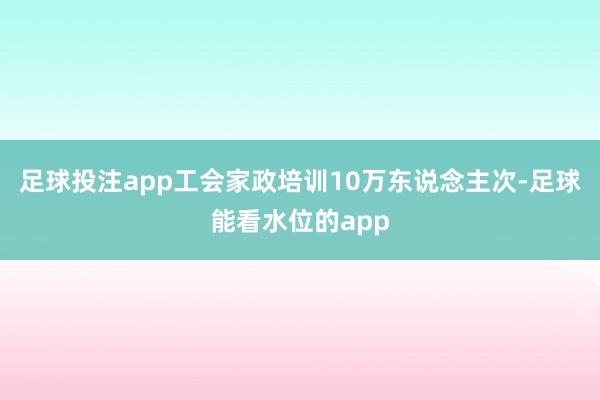 足球投注app工会家政培训10万东说念主次-足球能看水位的app