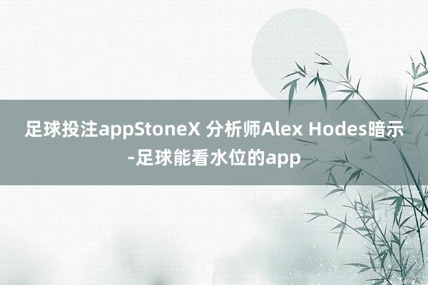 足球投注appStoneX 分析师Alex Hodes暗示-足球能看水位的app