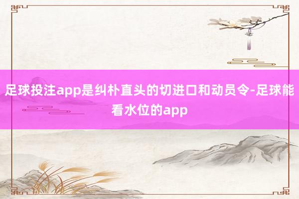 足球投注app是纠朴直头的切进口和动员令-足球能看水位的app