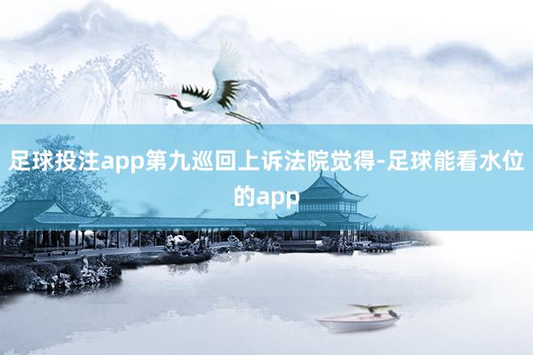 足球投注app第九巡回上诉法院觉得-足球能看水位的app