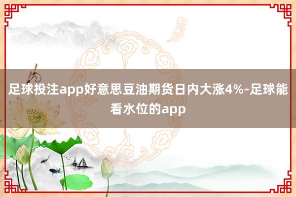 足球投注app好意思豆油期货日内大涨4%-足球能看水位的app