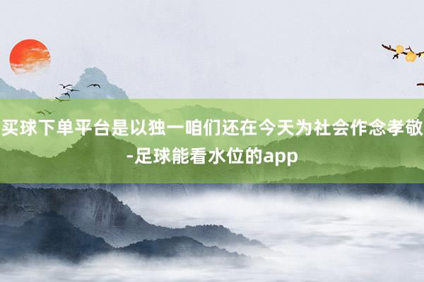 买球下单平台是以独一咱们还在今天为社会作念孝敬-足球能看水位的app