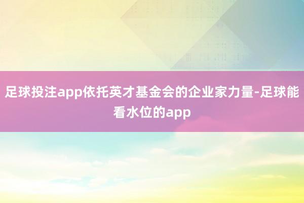 足球投注app依托英才基金会的企业家力量-足球能看水位的app