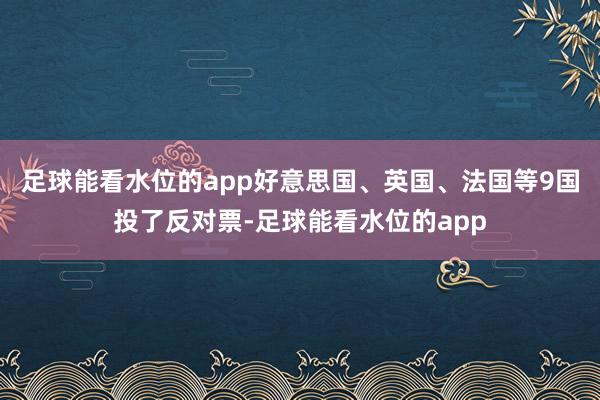 足球能看水位的app好意思国、英国、法国等9国投了反对票-足球能看水位的app