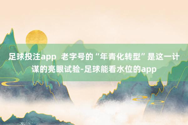 足球投注app  老字号的“年青化转型”是这一计谋的亮眼试验-足球能看水位的app