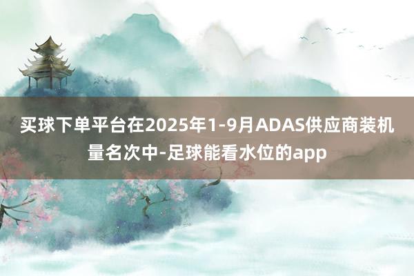 买球下单平台在2025年1-9月ADAS供应商装机量名次中-足球能看水位的app