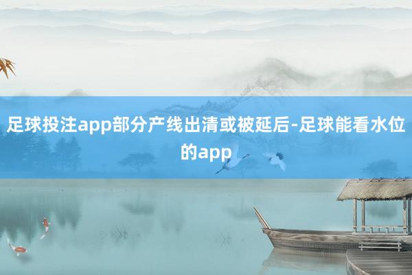 足球投注app部分产线出清或被延后-足球能看水位的app