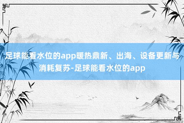 足球能看水位的app暖热鼎新、出海、设备更新与消耗复苏-足球能看水位的app