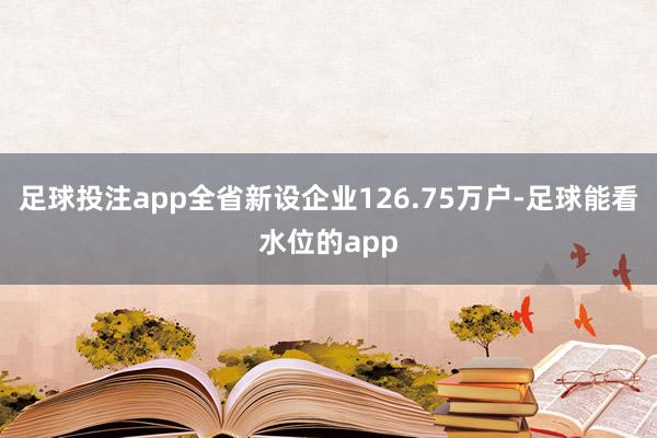 足球投注app全省新设企业126.75万户-足球能看水位的app