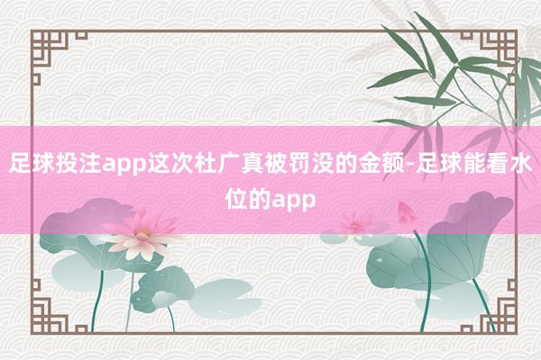 足球投注app这次杜广真被罚没的金额-足球能看水位的app