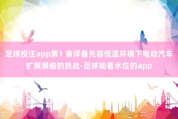 足球投注app第1 章详备先容低温环境下电动汽车扩展濒临的挑战-足球能看水位的app
