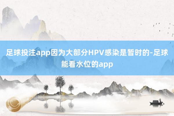 足球投注app因为大部分HPV感染是暂时的-足球能看水位的app